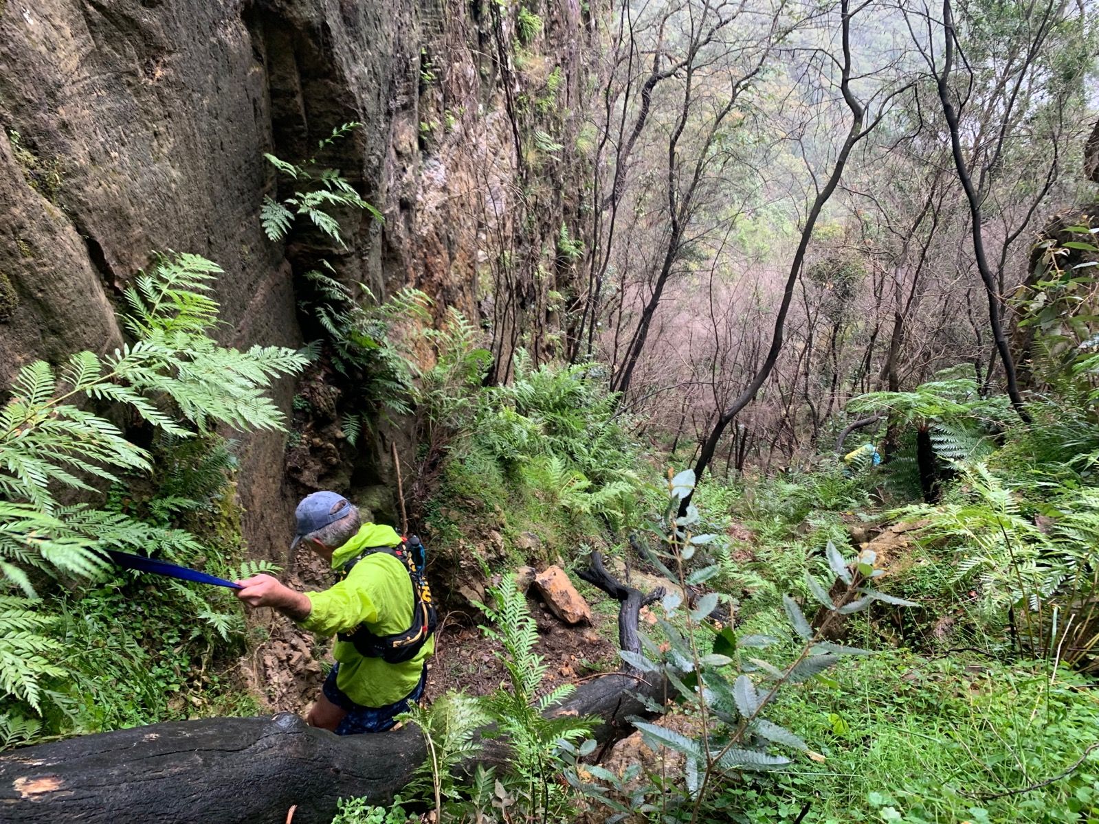 Above crux of Holbeachs Descent