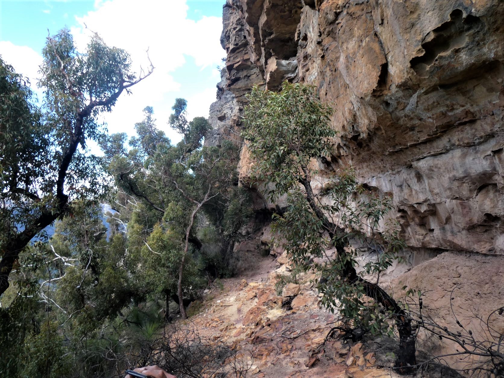 Mt Solitary - Miners Pass overhangs