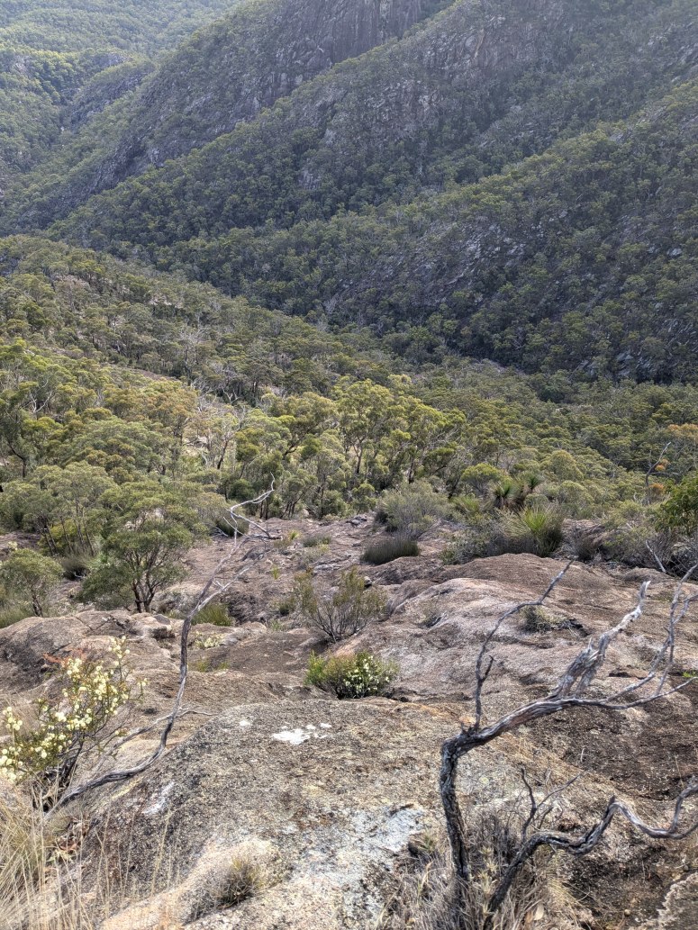 Looking down Leaning Peak Route