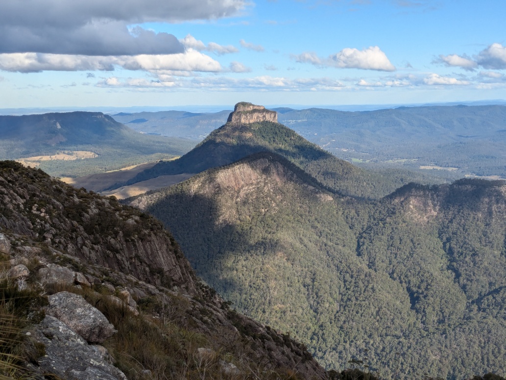 Mount Ernest and Mount Lindesay from Mount Barney East Peak